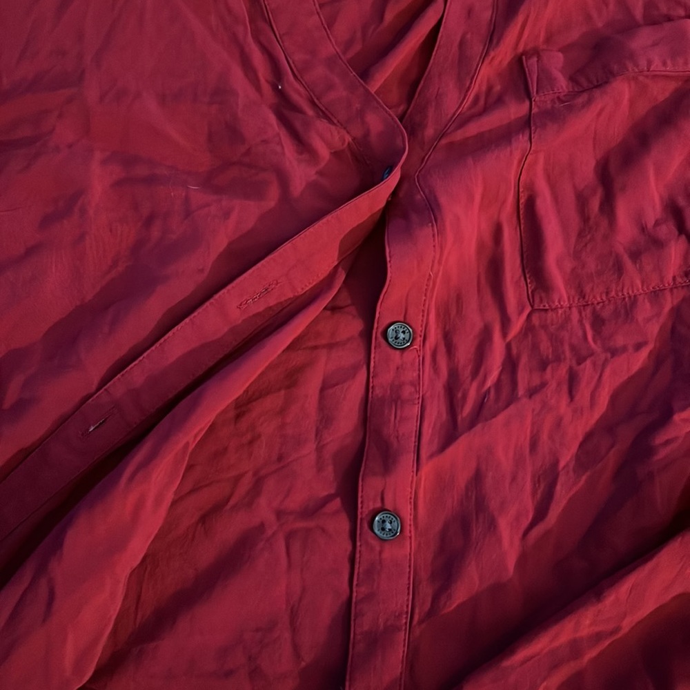Red button down express blouse - Picture 3 of 3
